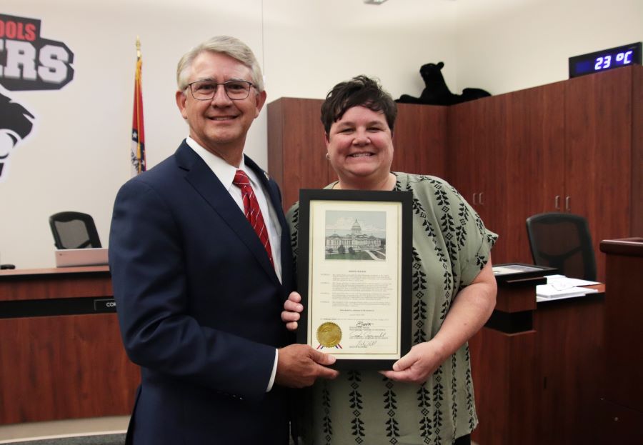 Senator Ricky Hill & Principal Ahna Davis